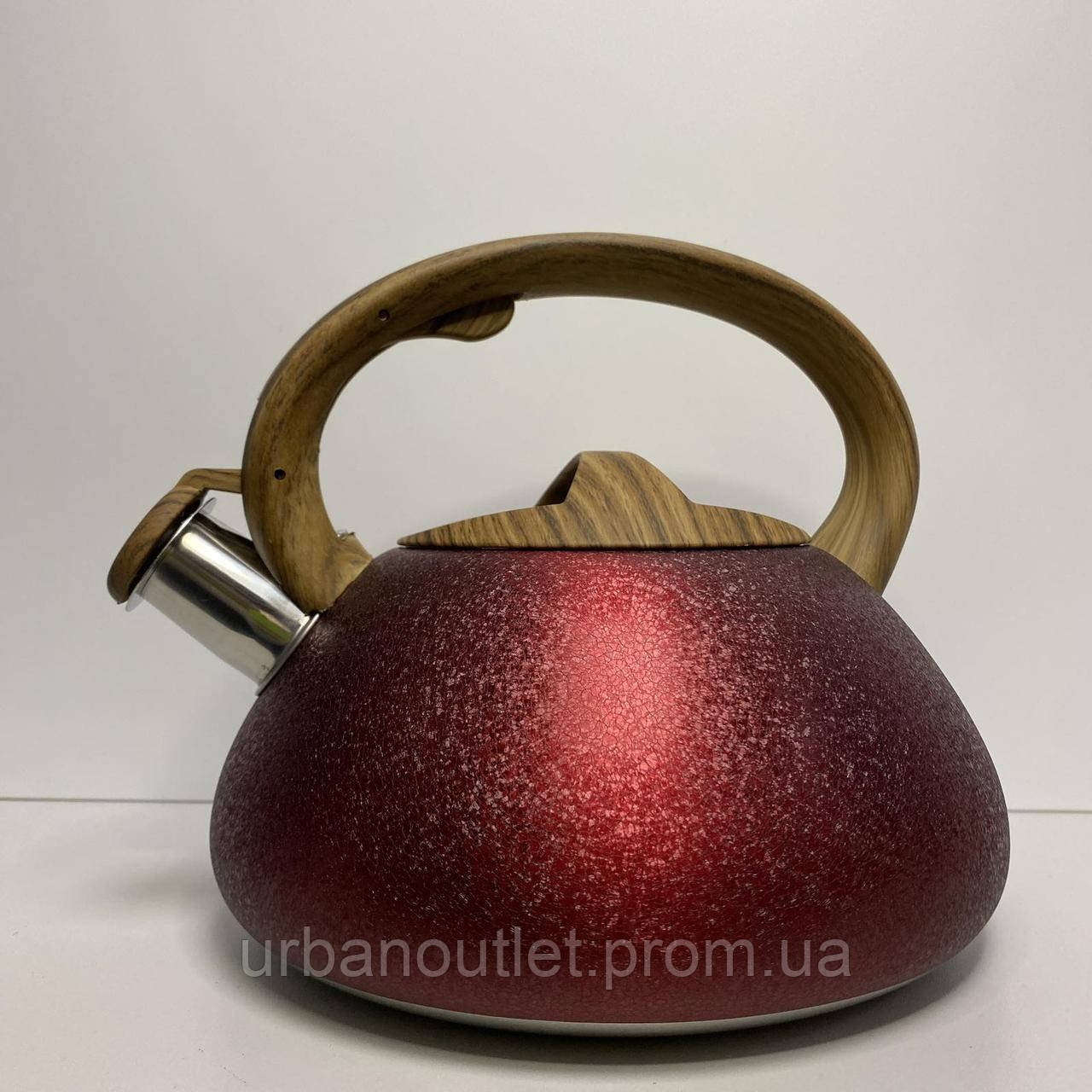 Чайник со свистком 3 л красный Zauberg ZB 10 3 K[, код: 8325476 - фото 2 - id-p2137112135