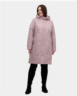 Жіноча куртка довга великого розміру весна осінь 52, 54, 56, 60, 60, 64, 66, 68, 70 р бежевого кольору