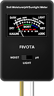 Измеритель pH почвы Fivota, FV03 Модернизированный тестер влажности почвы/солнечного света/pH