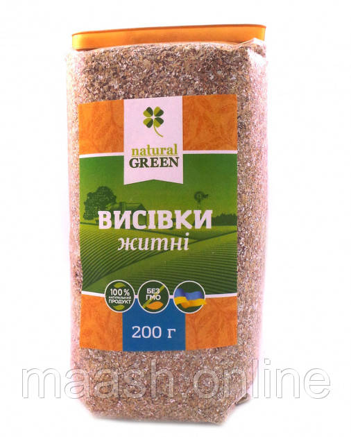 Висівки житні Natural Green, 200 г, фото 1