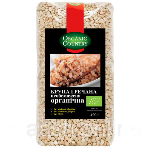 Крупа гречана необcмажена Organic Country, 400 г, фото 1