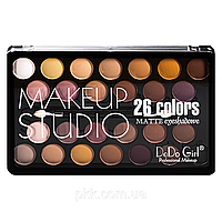 Палетка теней для век MakeUp Studio 26 Colors Matte Eyeshadow матовые 26 оттенков, А В Нюдовые DoDo girl