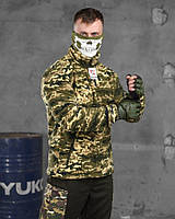 Армейская кофта на флисе Pixel весна лето, Тактическая флисовка пиксель мужская военная одежда