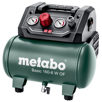 Компрессор Metabo BASIC 160-6 W OF безмасляный, 900Вт, 6л, 160л/мин, 8бар. (601501000)