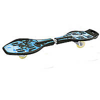 Скейт рипстик на двух колесах с подсветкой Profi MS 0016 Роллерсерф для детей и подростков Синий