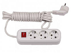 Подовжувач 3м 3 гнізда земля 7233 ТМ LUXEL Solmir