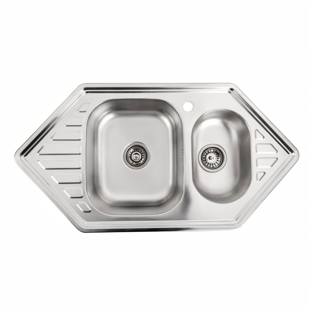 Мийка для кухні PLATINUM з нержавіючої сталі 950x500мм кутова 0.8мм PLS-A641, фото 1
