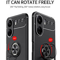 Силіконовий чохол для Xiaomi Redmi 13C чорний матовий з кільцем