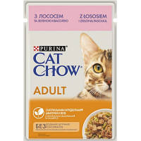 Влажный корм для кошек Purina Cat Chow Adult с лососем и зеленой фасолью в желе 85г (7613036595063) KZZ