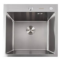 Мийка для кухні із нержавіючої сталі квадратна PLATINUM PLS-A32259 500x500x220мм матова 1.5мм 151536