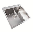 Мийка для кухні PLATINUM з нержавіючої сталі 500x500мм квадратна матова 1.5мм PLS-A32259, фото 2