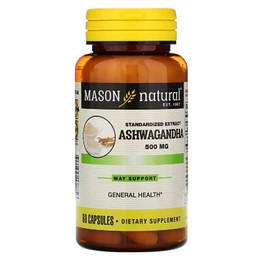 Трави Mason Natural Ашваганда 500 мг, Ashwagandha, 60 капсул (MAV17875)