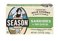 Сардины Season Brand в оливковом масле консервы 124 г США