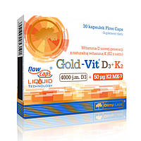 Витамин D3+K2 для спорта Olimp Nutrition Gold Vit D3+K2 4000 IU 30 Caps AM, код: 7618267