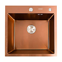 Мийка для кухні із нержавіючої сталі PLATINUM PLS-A32262 500x500x220мм матова 1.5мм бронза 152448