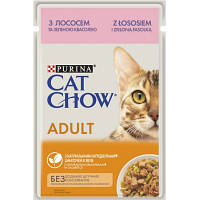 Влажный корм для кошек Purina Cat Chow Adult с лососем и зеленой фасолью в желе 85г (7613036595063) PZZ