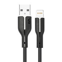 Кабель USB Lightning 2.4A (1m) Veron SL06 Silicon Black