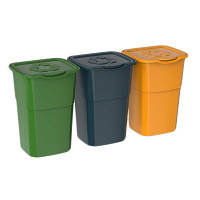 Контейнер для мусора DEA home Eco Набор для сортировки отходов 3 x 50 л (20033) arena