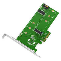 Плата-адаптер Maiwo, PCI-E 4x, для 1 x SSD M.2 (ключ M, NVMe) + 1 x SSD M.2 (ключ B, SATA3) (KT015) (код