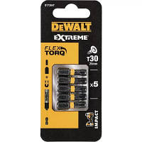 Набор бит DeWALT IMPACT TORSION, ударные, Torx, Т30, L= 25 мм, 5 шт (DT7384T) - Вища Якість та Гарантія!