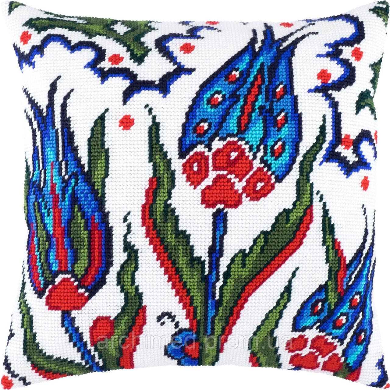 Набір для вишивання декоративної подушки Чарівниця Турецькі тюльпани 40×40 см V-141 ON, код: 7243095 - фото 1 - id-p2137324498