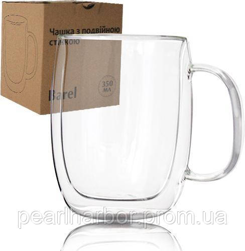 Чашка ST Barel 350 мл с двойными стенками стеклянная термокружка DP39652 XE, код: 7426091 - фото 1 - id-p2137297271