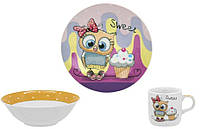 Детский набор столовой посуды из 3 предметов Limited Edition Sweet Owl C525 XE, код: 8194777