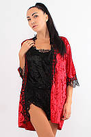 Комплект Валерия халат+пижама Ghazel 17111-122 Красно-черный 42 EJ, код: 7357948