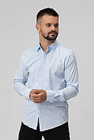 Рубашка классическая однотонная мужская FIGO 18369 XL Голубой (2000989967217) XE, код: 8309893