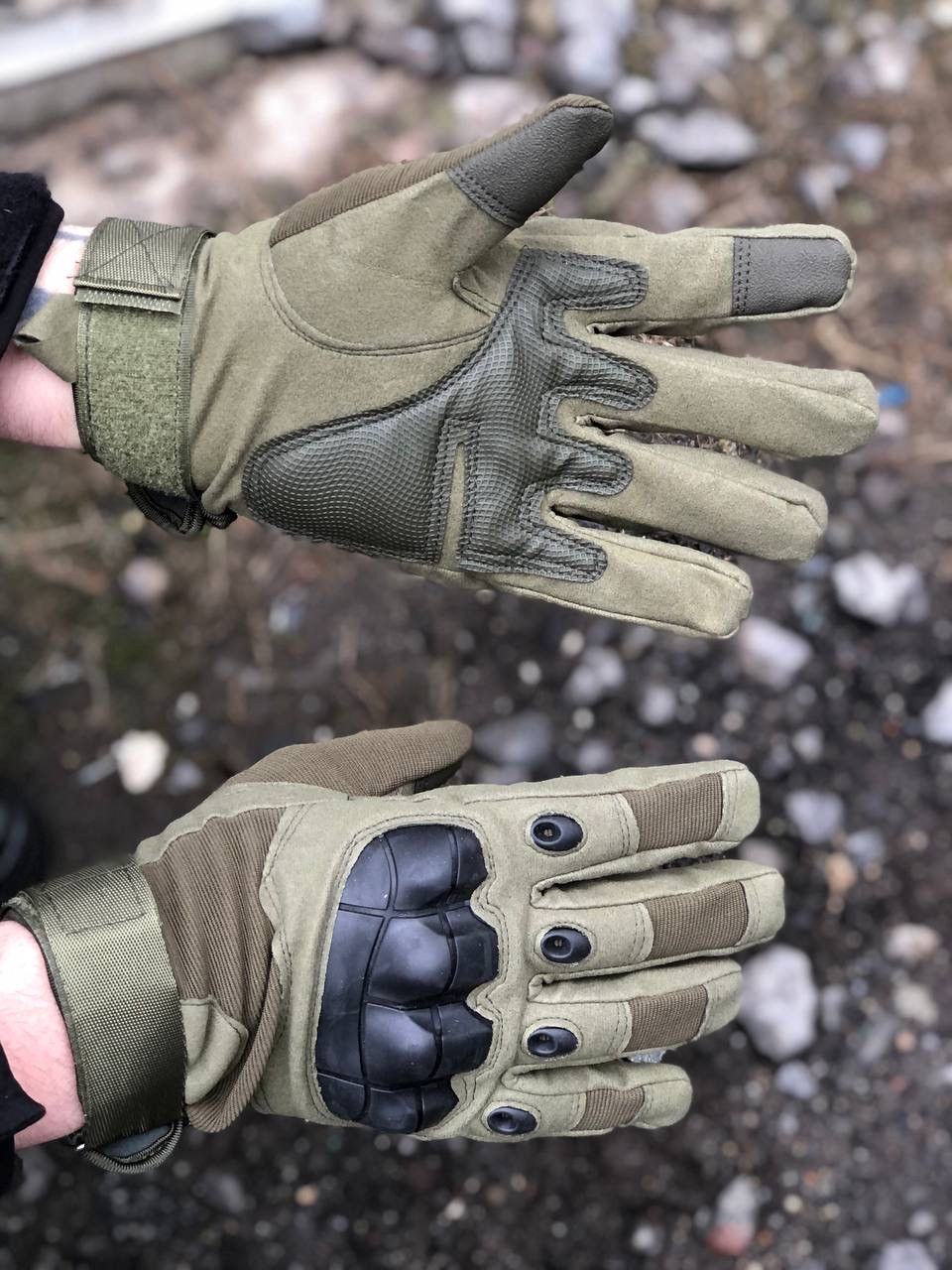 Рукавиці тактичні Combat повнопалі, олива