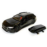 Машинка металева Audi RS6 ауді чорна 1:24 світло інерція відкриваються двері багажник капот багажник резина колеса 21*8*8см, фото 9