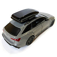 Машинка металева Audi RS6 ауді сіра 1:24 світло інерція відкриваються двері багажник капот багажник резина колеса 21*8*8см, фото 4