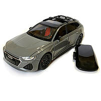 Машинка металева Audi RS6 ауді сіра 1:24 світло інерція відкриваються двері багажник капот багажник резина колеса 21*8*8см, фото 6