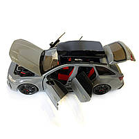 Машинка металева Audi RS6 ауді сіра 1:24 світло інерція відкриваються двері багажник капот багажник резина колеса 21*8*8см, фото 8