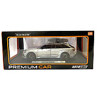 Машинка металева Audi RS6 ауді срібна 1:24 світло інерція відкриваються двері багажник капот багажник резина колеса 21*8*8см, фото 9
