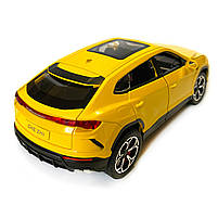 Машинка металева Lamborghini Urus Ламборгіні Урус жовта 1:24 звук світло інерція відкриваються двері багажник капот багажник, фото 5