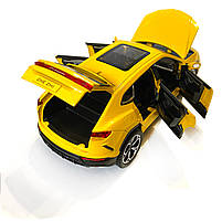 Машинка металева Lamborghini Urus Ламборгіні Урус жовта 1:24 звук світло інерція відкриваються двері багажник капот багажник, фото 7