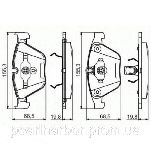 Тормозные колодки Bosch дисковые передние BMW 520i 525i 525i 530d 530d 530i 530i F P 09864950 XE, код: 6723377 - фото 2 - id-p2137256835
