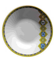 Набор 6 суповых тарелок Вышиванка желто-голубой ромб диаметр 20.5см ST ON, код: 8389722
