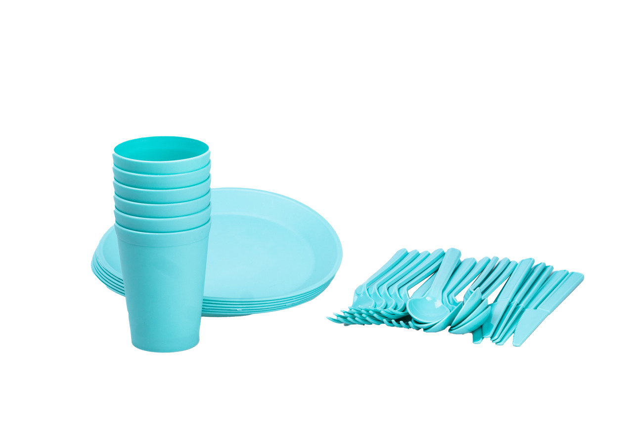Набор пластиковой посуды Violet для пикника на 6 персон VT_33 - фото 1 - id-p2137429622