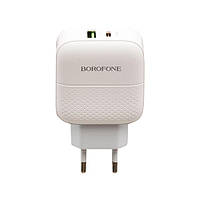 Сетевое зарядное устройство Borofone BA46A PD + QC3.0 Type-C to Lightning Белый XE, код: 6602790