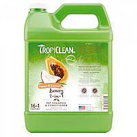 Шампунь кондиціонер проти ковтунів для собак і котів TropiClean Papaya Coconut (ТропиКлін Папая та Кокос) 3.8 л
