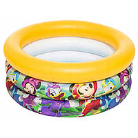Детский надувной бассейн на 3 кольца для деток на 70 х 30 см и 38 л Bestway 91018 принт Микки Маус