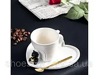 Чашка романтичная Мишка с блюдцем