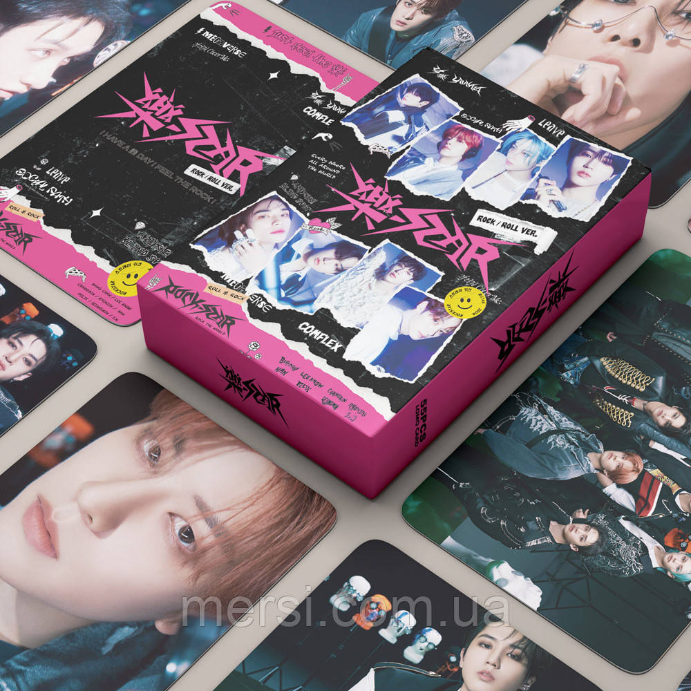 Карточки stray kids K-POP lomo кейпоп карти к поп стрей кідс стрэйкідс СК - rock star  -  55 шт