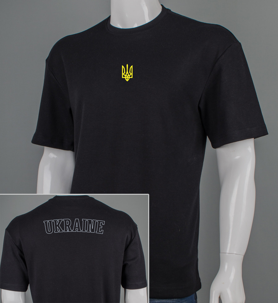 Футболка оверсайз UKRAINE 3311м (Уп.4шт M-XXL), Чорний