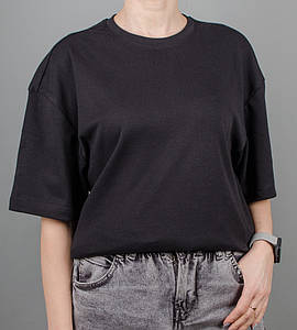Футболка жіноча Оверсайз 3500ж (Уп.4шт M-XXL), Чорний