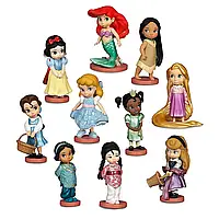 Игровой набор фигурок куклы из 10 минианиматоров Disney Дисней Ариэль, Рапунцель, Тиана, Белль (Unicorn)