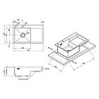 Мийка для кухні Luminex 7848 см ліва та кухонний змішувач із латуні., фото 3