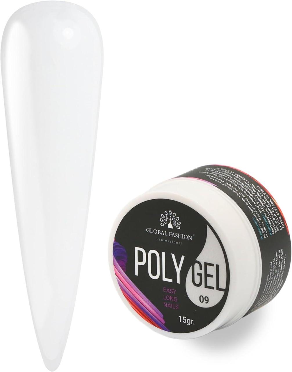 Полі UV Гель (Полігель) GLOBAL FASHION 15 г банку (12 кольорів)